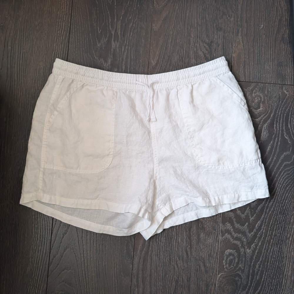 Quince White Linen Shorts Sz Large